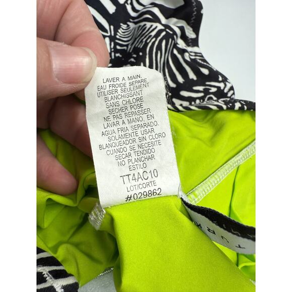Trina Turk Tanzania Zebra Bandeau One Piece Swimsuit Size 6‎ Black White - Picture 8 of 9